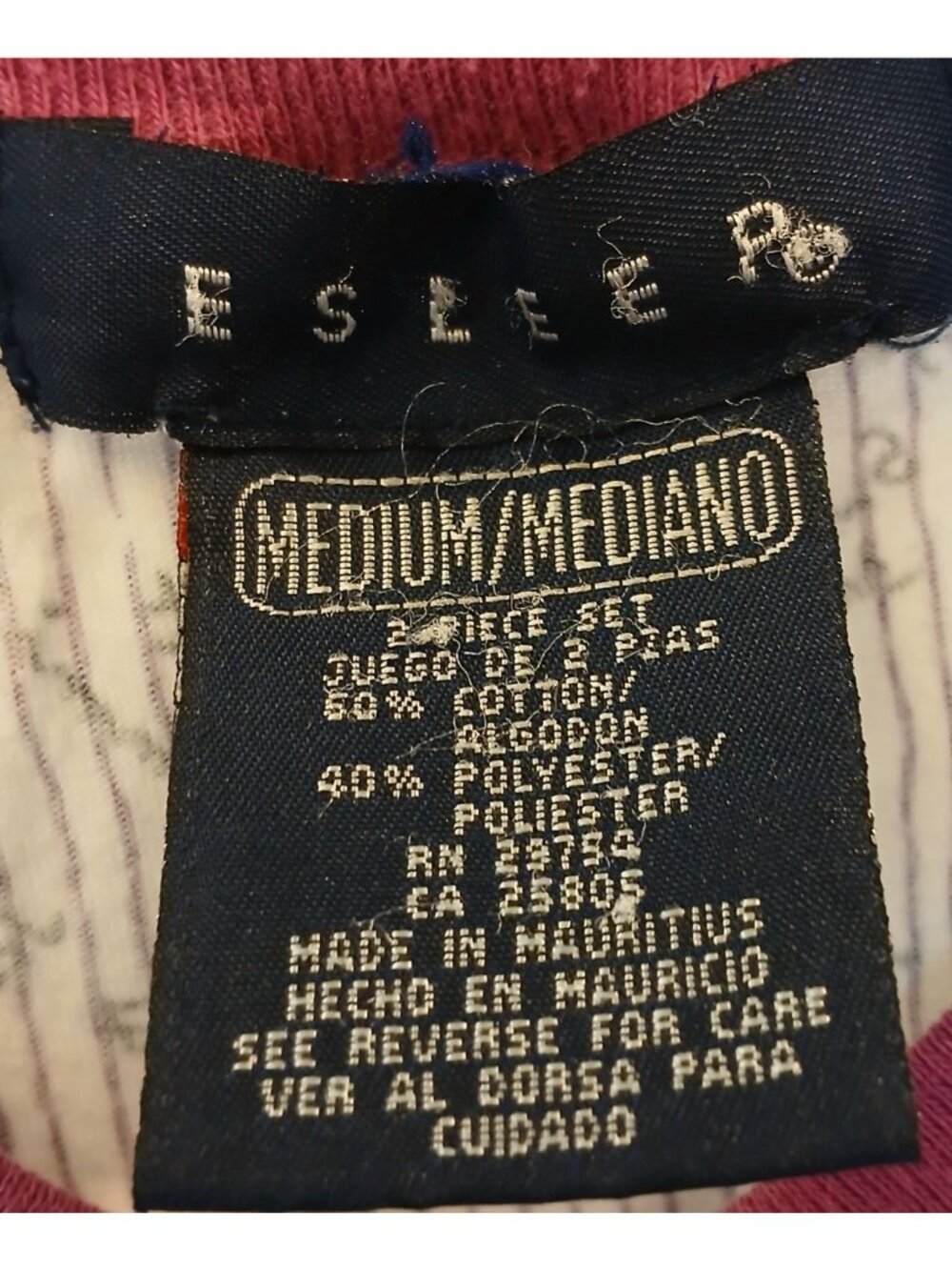 Vintage Esleep Womens Pajama Set Size Medium SS Shirt Shorts Cotton Blend #D-21 - Picture 2 of 10